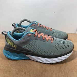 Hoka One One Arahi 3 Womens Running Shoes Gray Blue Racing Running Size 9.5